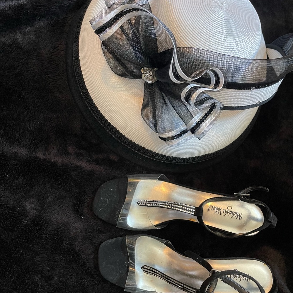 Michele Women's Black and White Heels